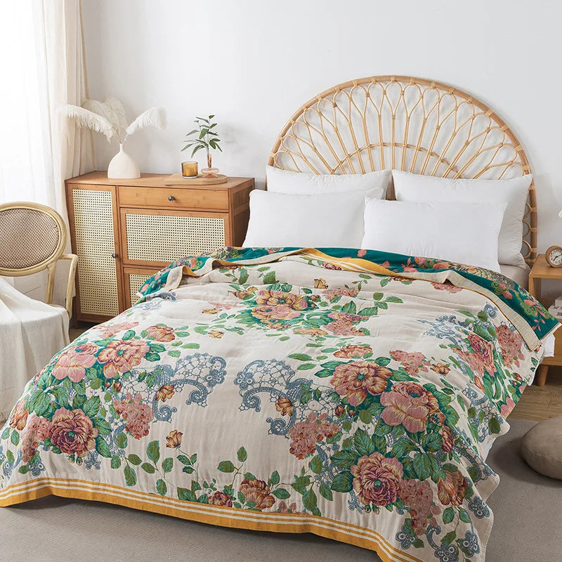 New Luxury Cotton Blankets And Bedspread Double-sided Sofa Towel Household Nap Blankets Soft Summer Cooling Quilt Bed Sheet