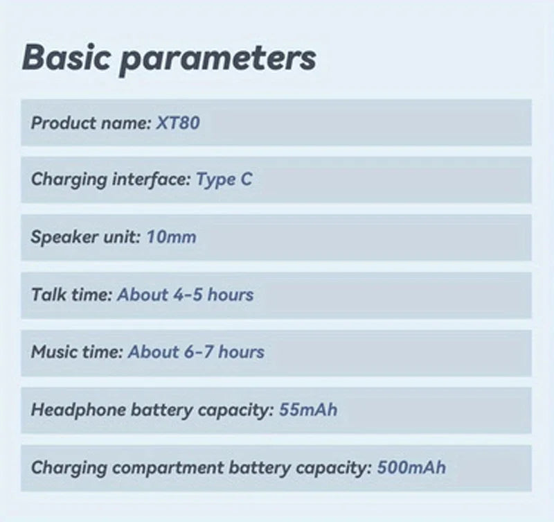 Lenovo XT80 Bluetooth 5.3 Earphones True Wireless Headphones with Mic Button Control Noise Reduction Earhooks Waterproof Headset