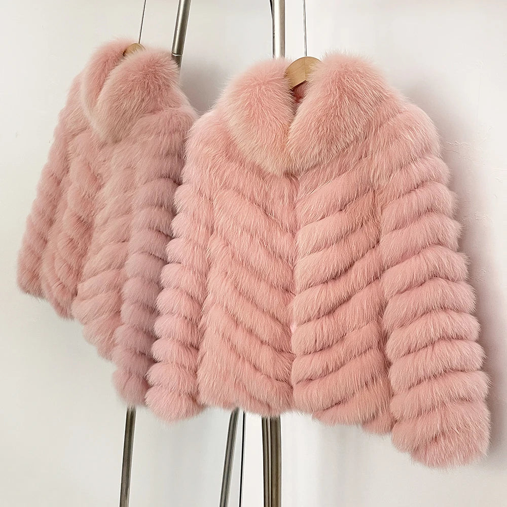 Reality Fur Coat Clothes for Women Real Fur Coat Winter Autumn Fox Fur Jacket Fashion Warm Long Sleeve Streetwear Lady New Style