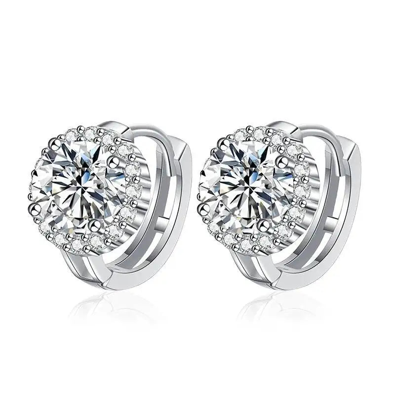 TY 0.5ct 1ct Pink Moissanite Earrings Women S925 Silver Black Blue Green Grey Rainbow Lab Diamond Wedding Studs Earring