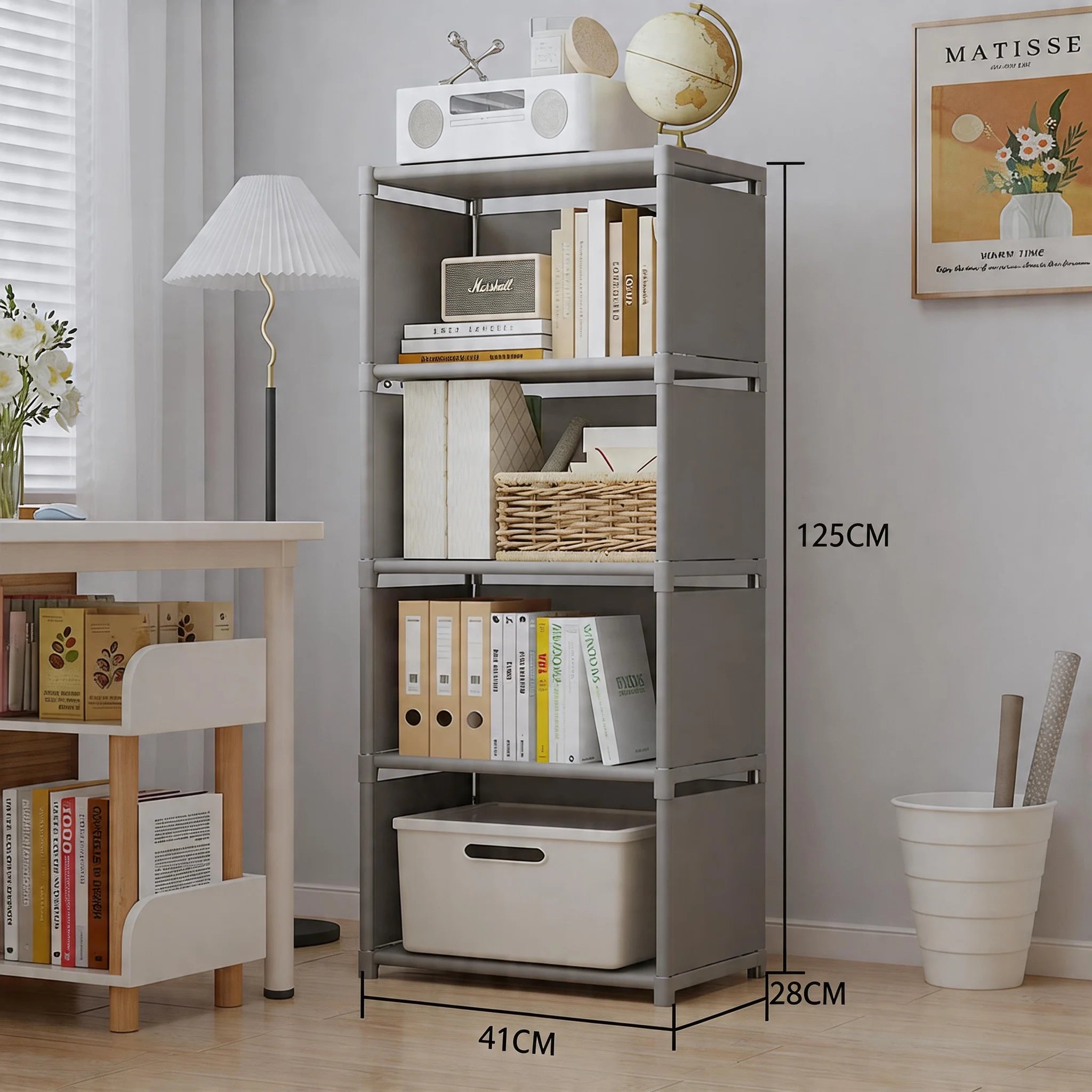 Multi-functional Storage Shelf Easy Assembly Bookshelf Multi-Layer Bookcase Living Room Organizer Rack Sundries Toys Cabinet