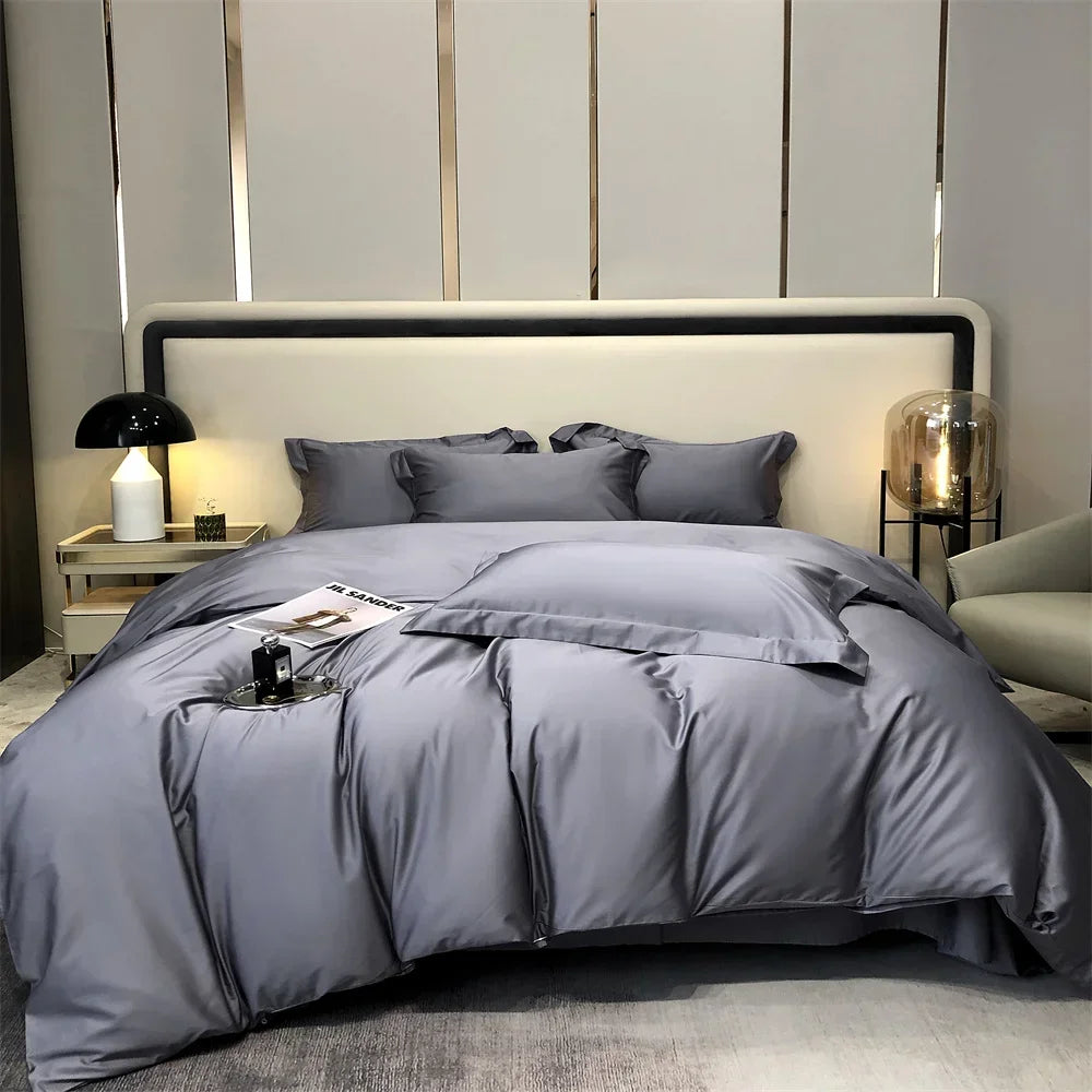 Svetanya Pure Egyptian Cotton Bedding Sets Bed Linens Solid Color Sheet Pillowcase Duvet Cover Queen King Underwear