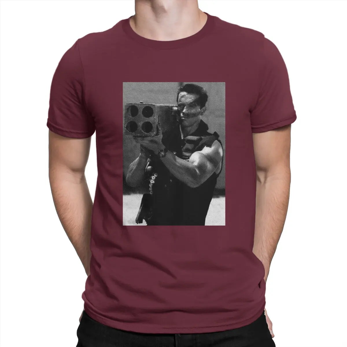 Men T-Shirts commando Novelty Pure Cotton Tees Short Sleeve Arnold Schwarzenegger T Shirt Round Neck Clothing Birthday Present