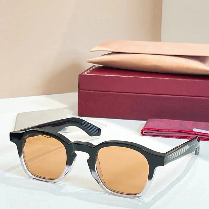 ZEPHIRIN Round Acetate Sunglasses for Men and Women High Quality Brand Designer Optical Prescription UV400 Retro Eyeglasses
