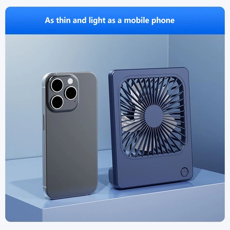Lenovo Ultra Thin Rechargeable Desktop Fan 3 Speed Portable Mini Table Cooling Fan Type-C Charging for Office Bedroom Travel