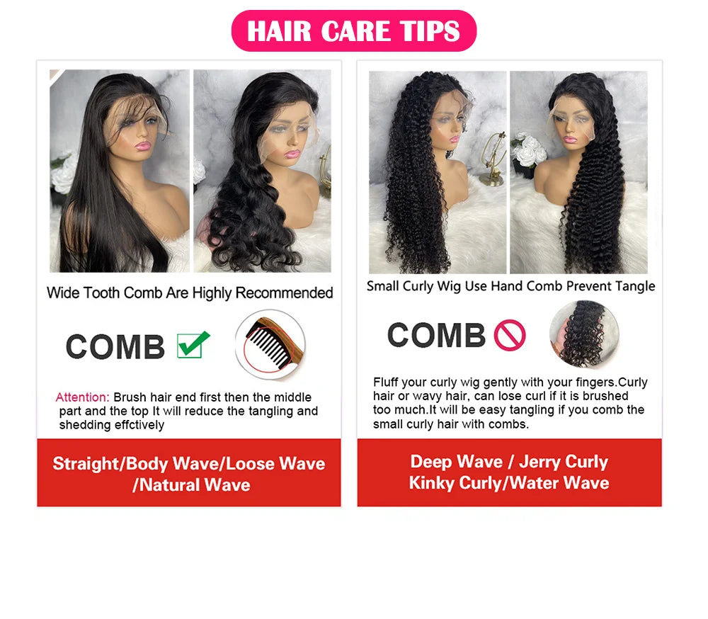 Bone Straight 13x4 13x6 360 Hd Lace Front Wigs For Women 30 40 Inch Human Hair  Lace Frontal Wig Brazilian Pre Plucked Lace Wig