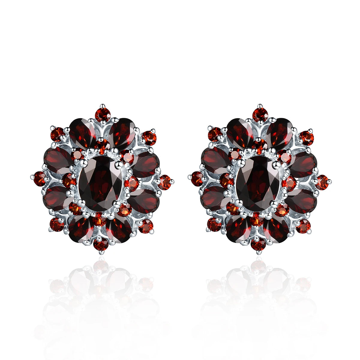 15 Carats Garnet Silver Earrings Natural Gemstone 925 Sterling Silver Fine Jewelry for Women, Gift for Christmas