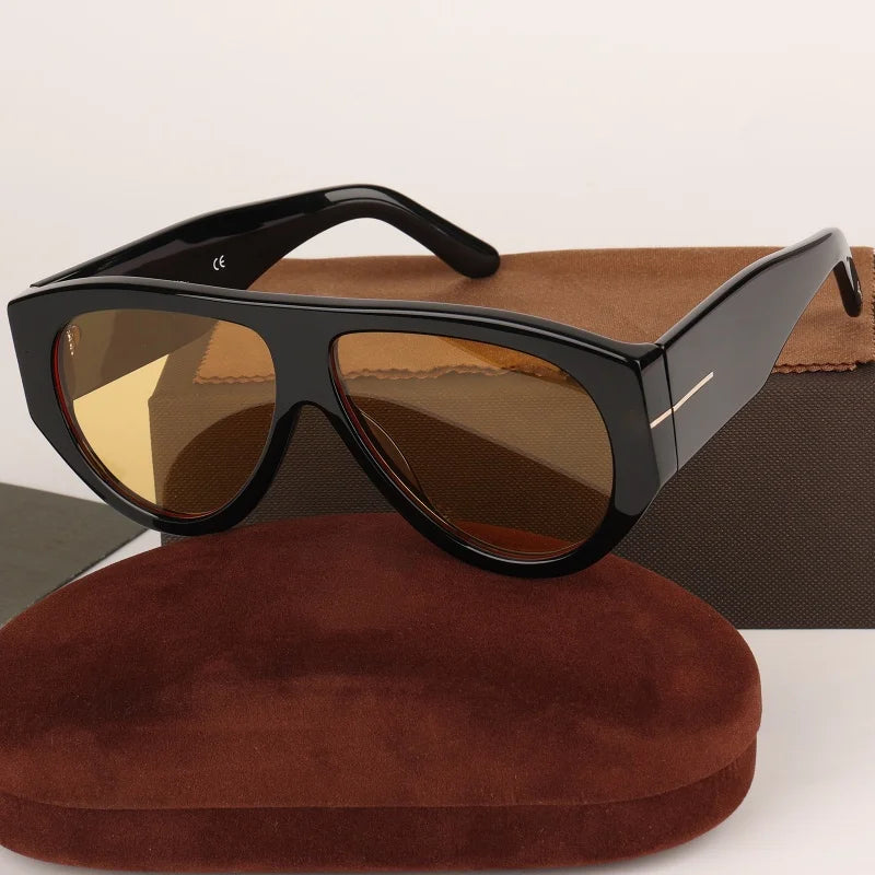 Fashion Large Frame Pilot Sunglasses For Ladies Brand Desinger Men Thick Eyeware Shades Women Oversized Simple SUN GLASSES
