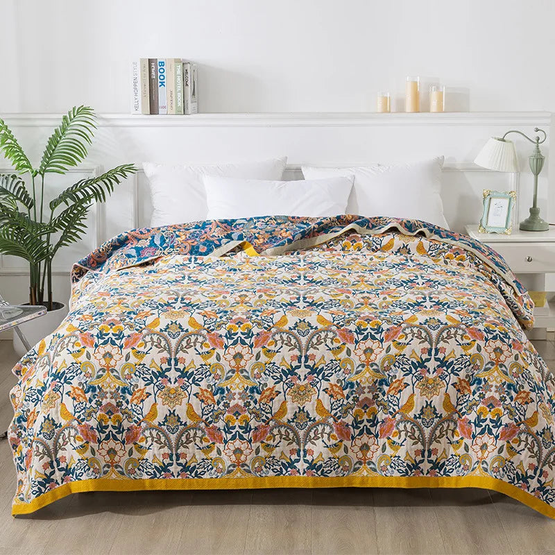 New Luxury Cotton Blankets And Bedspread Double-sided Sofa Towel Household Nap Blankets Soft Summer Cooling Quilt Bed Sheet