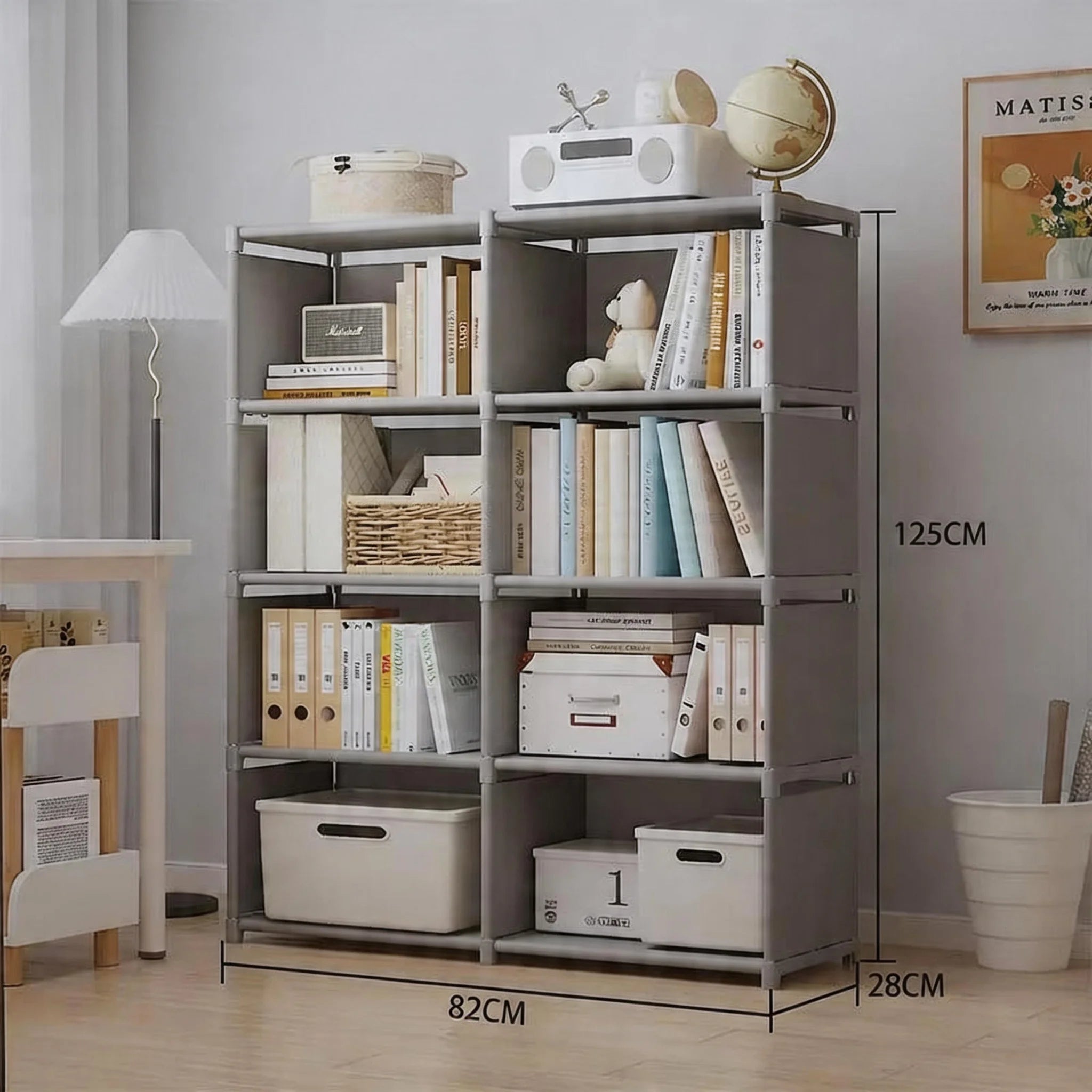 Multi-functional Storage Shelf Easy Assembly Bookshelf Multi-Layer Bookcase Living Room Organizer Rack Sundries Toys Cabinet