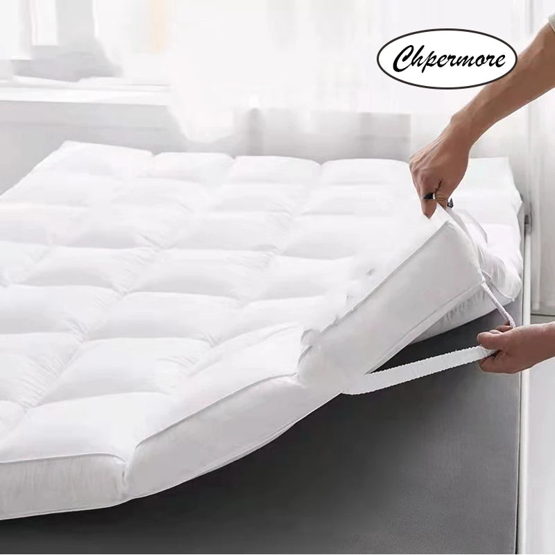 Chpermore100% Goose Down/feather Mattresses Single double keep warm Tatami thicken 10cm Mattress Toppers King Queen Size