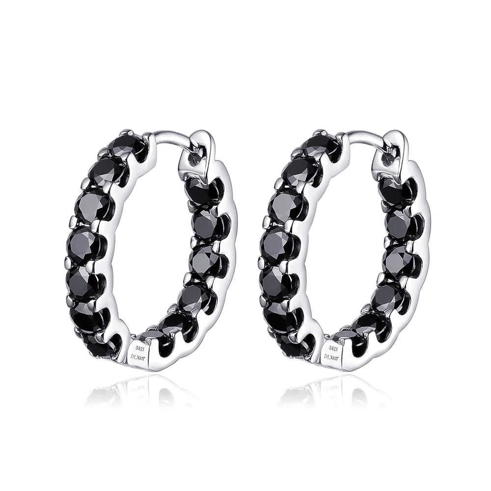 3mm Full Moissanite Hoop Earrings for Women Sparking D Color Lab Diamond 925 Sterling Silver Earring Party Wedding Jewelry Gifts