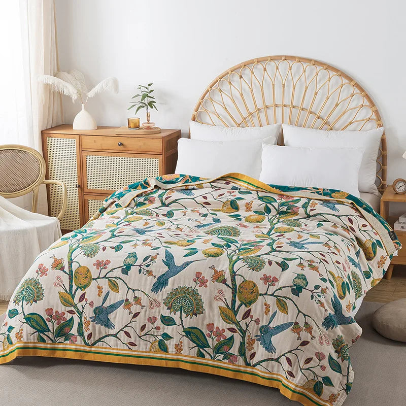New Luxury Cotton Blankets And Bedspread Double-sided Sofa Towel Household Nap Blankets Soft Summer Cooling Quilt Bed Sheet