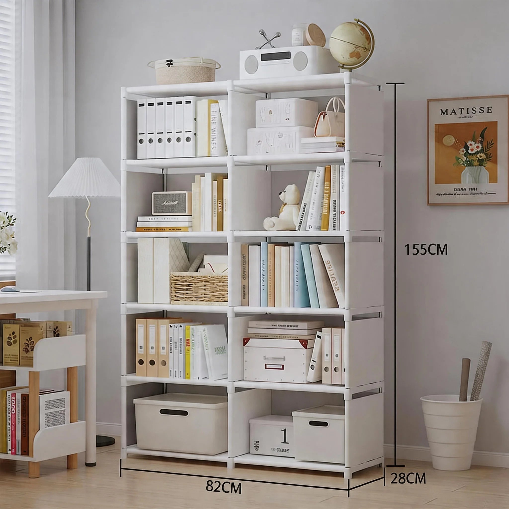 Multi-functional Storage Shelf Easy Assembly Bookshelf Multi-Layer Bookcase Living Room Organizer Rack Sundries Toys Cabinet