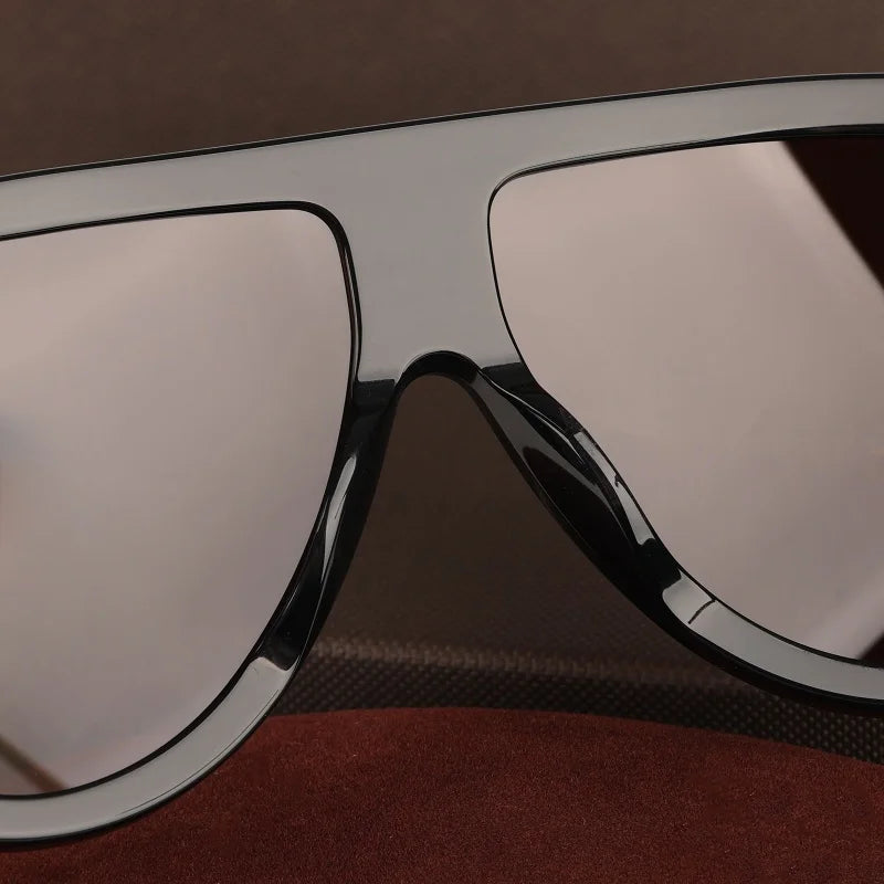 Fashion Large Frame Pilot Sunglasses For Ladies Brand Desinger Men Thick Eyeware Shades Women Oversized Simple SUN GLASSES