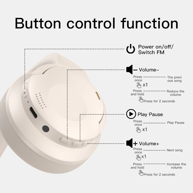 Bluetooth 5.3 Headsets Gaming Headphones Dual Mode Wireless Earphones Foldable Noise Reduction Music Headsets For iPhone Xiaomi