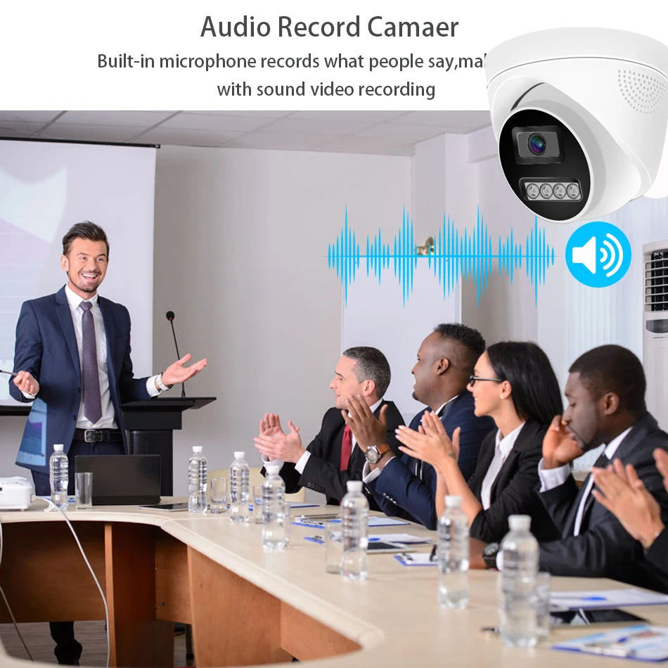 4K 8MP Surveillance Camera  IP POE Onvif H265 Audio Dome Onvif HD Night Vision Human Detect 48V 4MP CCTV  Video Security For NVR