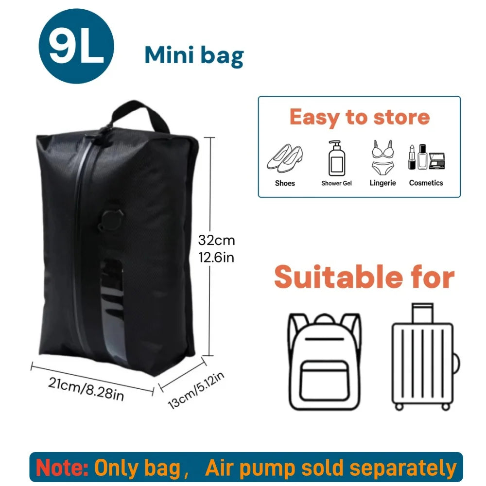 Travel Compression Bags, Waterproof Vacuum Storage Bags for Clothes Suitcase, Space Saving Bag for Travel Moving Essentials