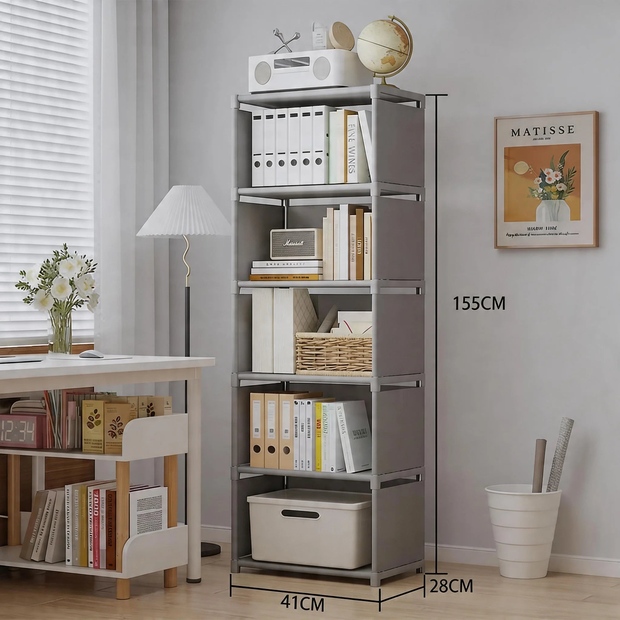 Multi-functional Storage Shelf Easy Assembly Bookshelf Multi-Layer Bookcase Living Room Organizer Rack Sundries Toys Cabinet