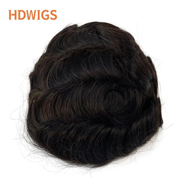 Men Toupee Capillary Prothesis Lace PU Indian Human Hair Wig for Man Australia Toupee Hairpiece Natural Hair System Durable Wigs