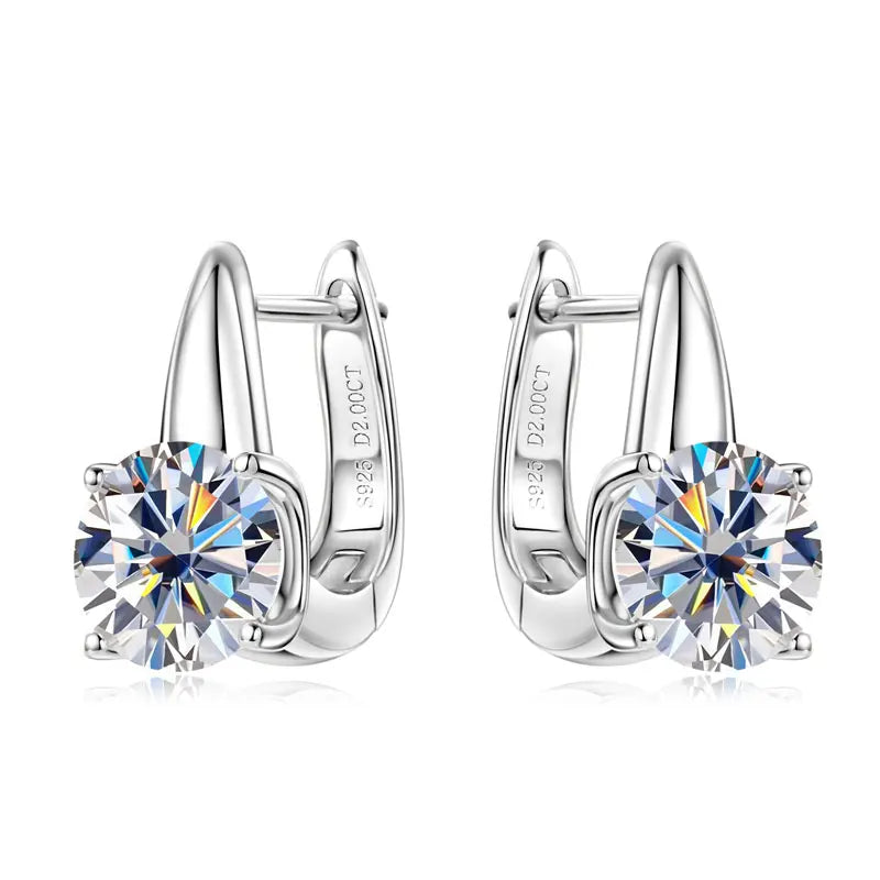 Anziw 2.0CT 8mm D Color Moissanite U Shape Hoop Earrings for Women 925 Silver Solitaire Lab Diamond Sparking Jewelry 2025 Trend