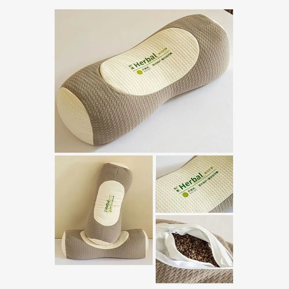 Cylindrical Buckwheat Pillows Anti-arch Help Sleep Spine Pillow Breathable Neck Pain Relief Neck Protection Health Pillow