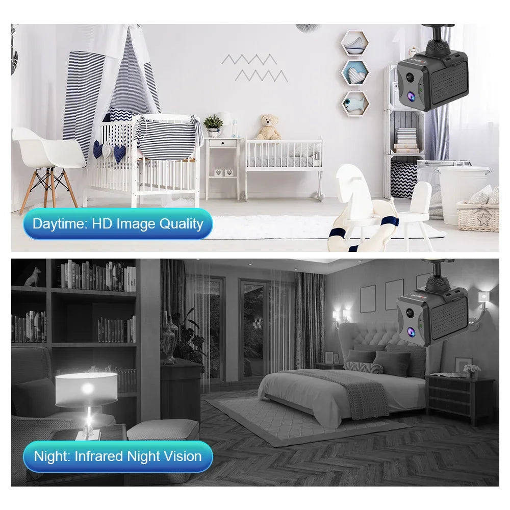 Ubox 4G LTE Mini Battery Camera 5MP WiFi Security Cameras HD Indoor Surveillance Camera CCTV PIR Motion Detection Night Vision