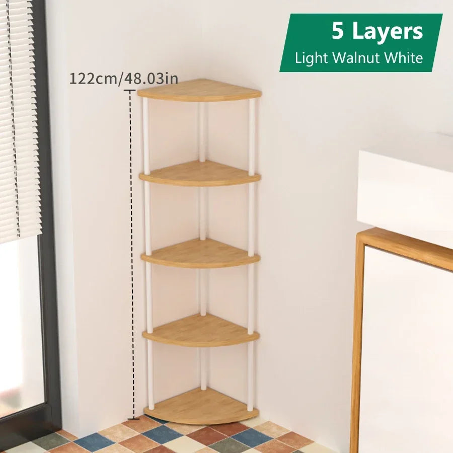 Multi-layer Storage Rack Wall Corner Shelf Living Room/Kitchen/Bedroom Wall Corner Organize Storage Shelf Plant Rack Flower Rack