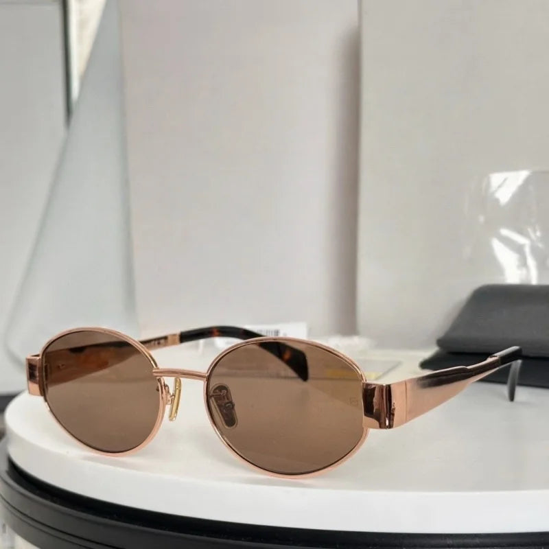Hot Sale Women Round Sunglasses Brand Designer Metal Frame Shades Eyeware Girls Vintage Fashion Ladies Traveling Sun Glasses