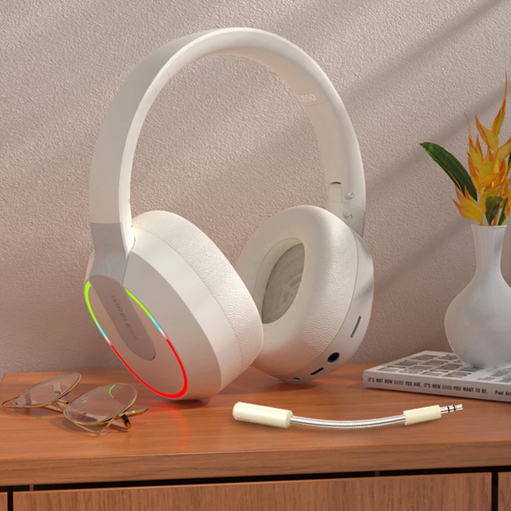 Wireless Headphones Bluetooth 5.1 Earphones Foldable Gaming Headset Sport Headphone with Mic Noise Reduction