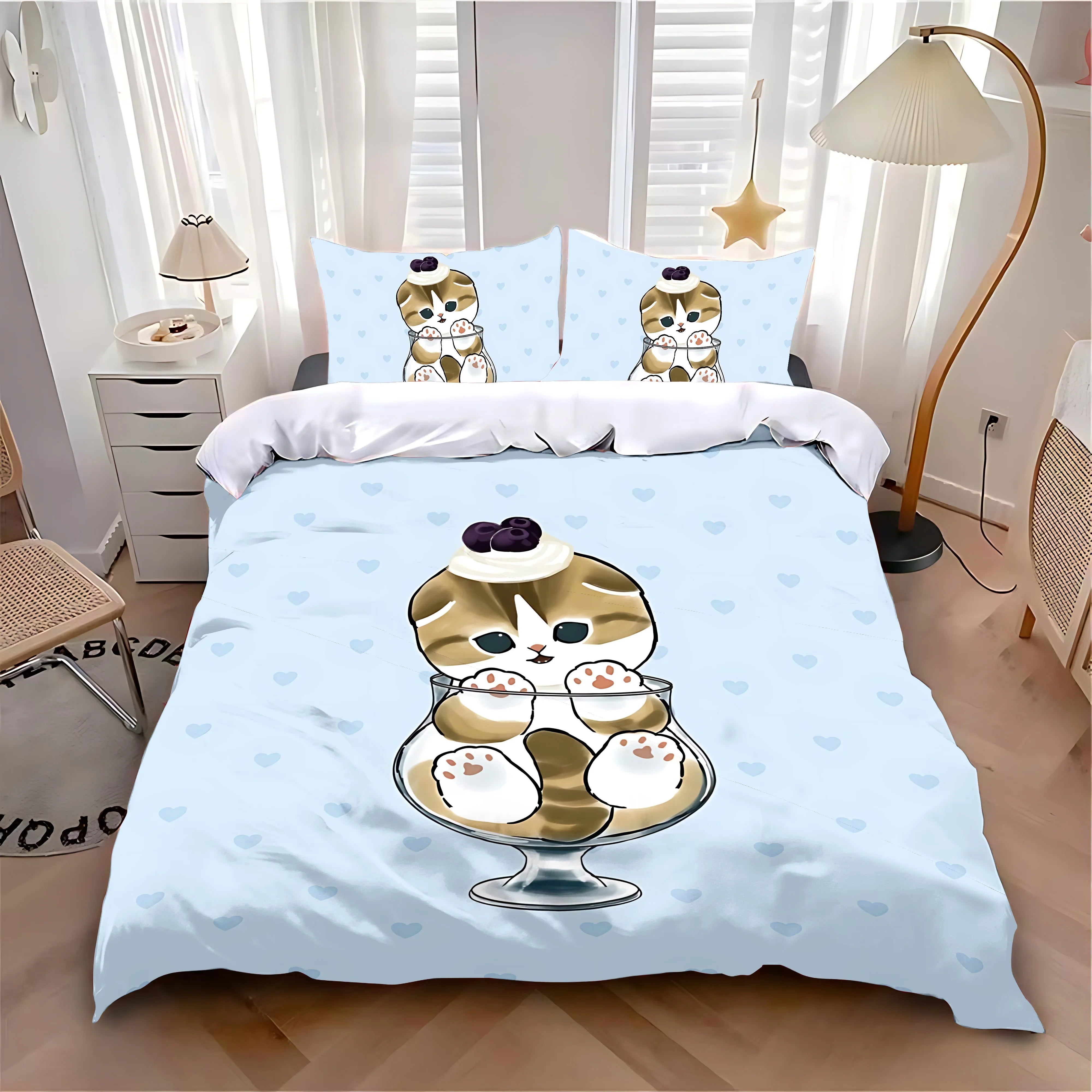 New Duvet Cover Pillowcase Bedding Set Hot Cute M-MofusandS Adult Boy Girl Bedroom Decoration Children Single Double Large Size