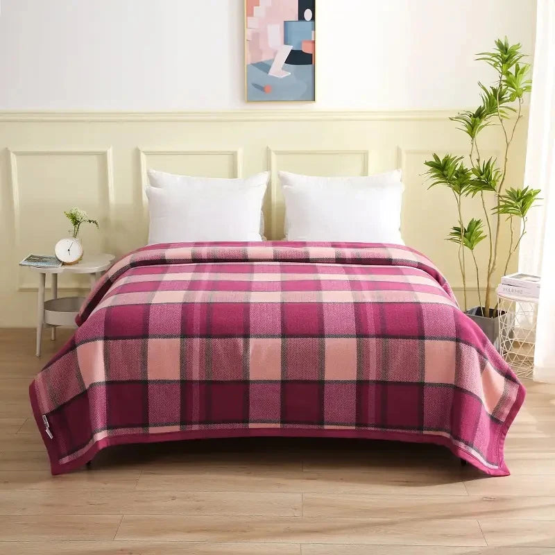 100% Fine Wool Blankets 1.5*2/1.8*2/2*2.3m Warm Comforter Red Wool Blanket Winter Adult Children Camping Sofa Dormitory Bedding