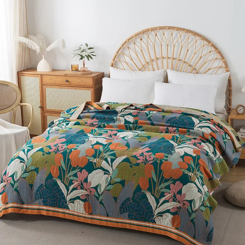 New Luxury Cotton Blankets And Bedspread Double-sided Sofa Towel Household Nap Blankets Soft Summer Cooling Quilt Bed Sheet