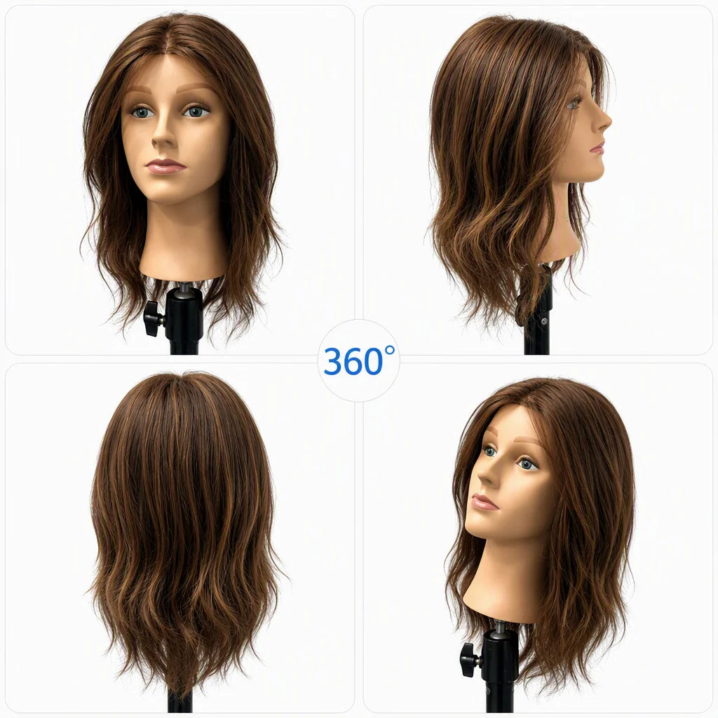 Full Real Hair Salon Practice Head Model Human Model Model Head Wig Head Model, Curly Hair, Dyed Hair