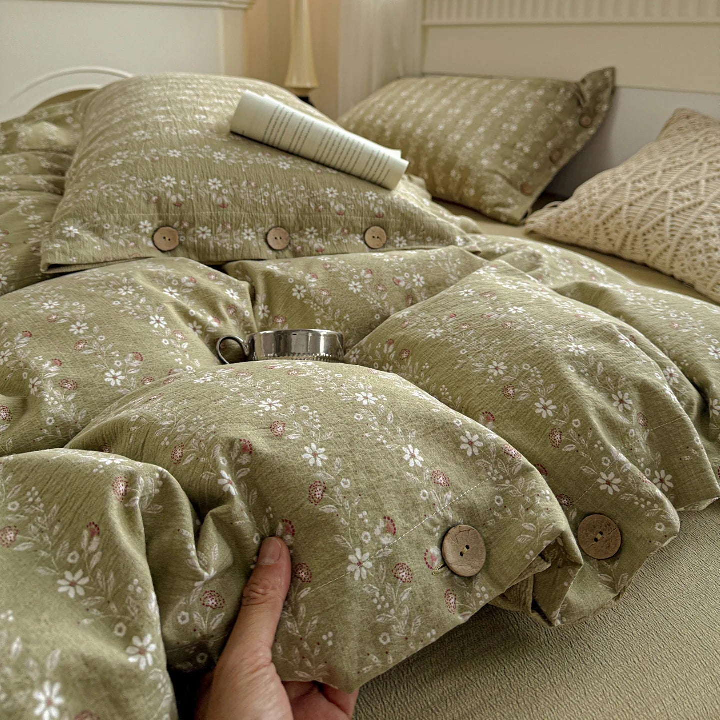 Green Floral Bedding Set Vintage Duvet Cover Set With Pillowcases Single Twin Double Sheet Bed Home Decor Bed Linen Set For Home