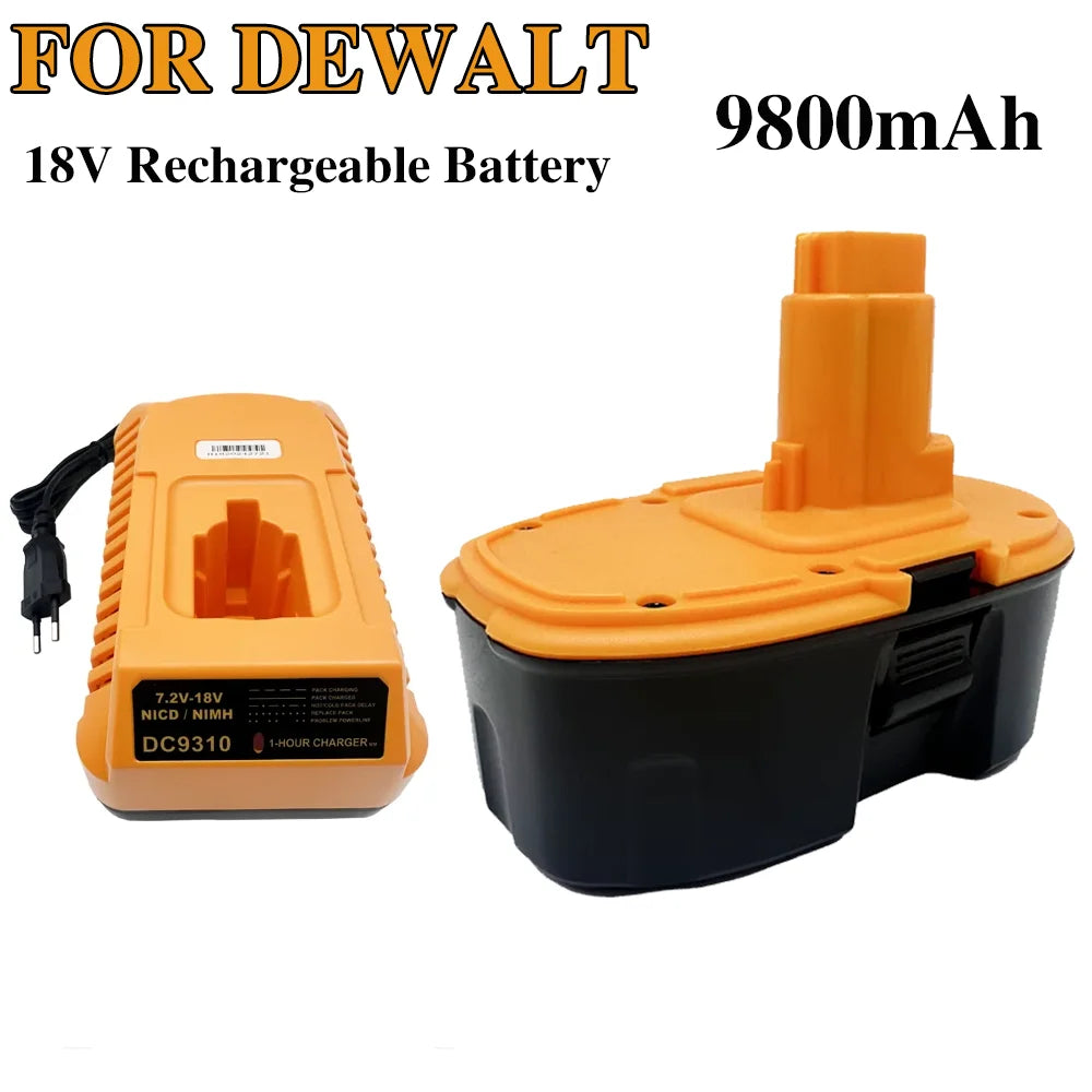 18V 9.8Ah Replacement Battery for Dewalt DC9096 DE 9503 DW 9095 9096 9098 XRP Cordless Drill Tools Screwdriver Batteries