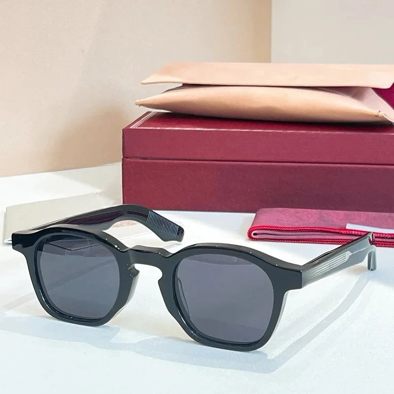 ZEPHIRIN Round Acetate Sunglasses for Men and Women High Quality Brand Designer Optical Prescription UV400 Retro Eyeglasses