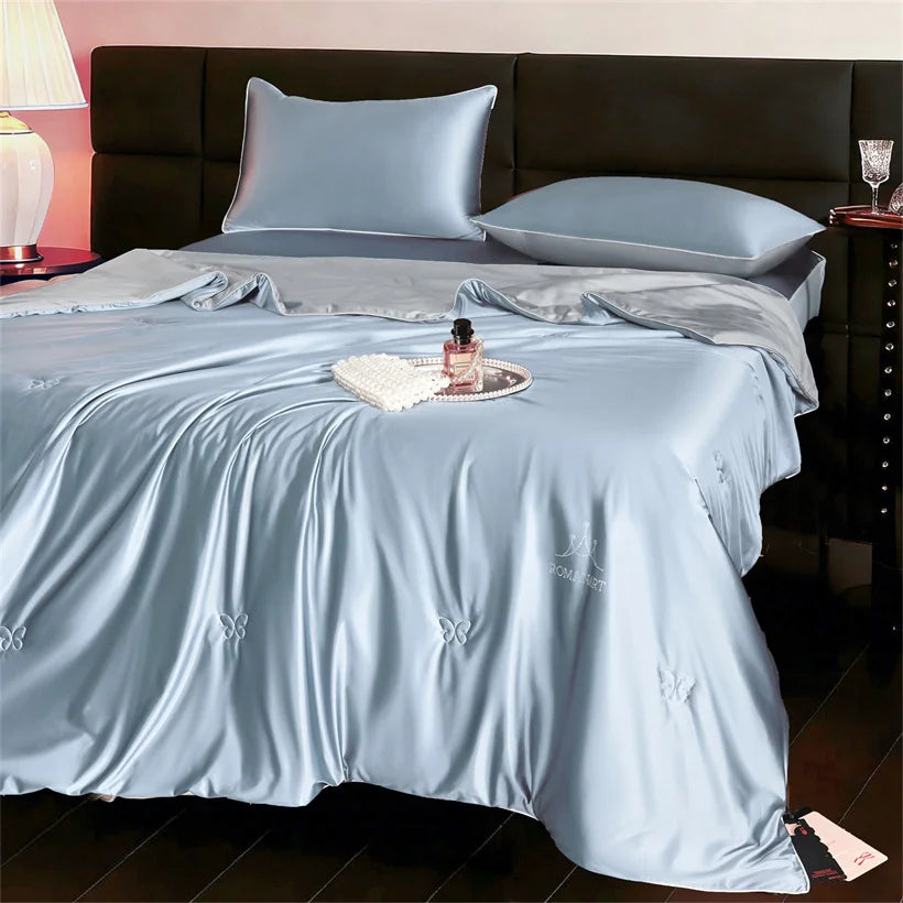 Luxury Mulberry Silk Blanket Summer Quilt Grade A 100% Silk Cooling Blankets Single Double Queen Size Soft Lightweight Comforter