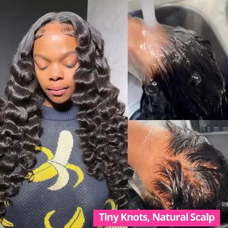 Deep Wave 13x6 Lace Front Human Hair Wig 30 40 Inches Brazilian Water Deep Wave 13x4 HD Lace Frontal Wig Curly Wigs For Women