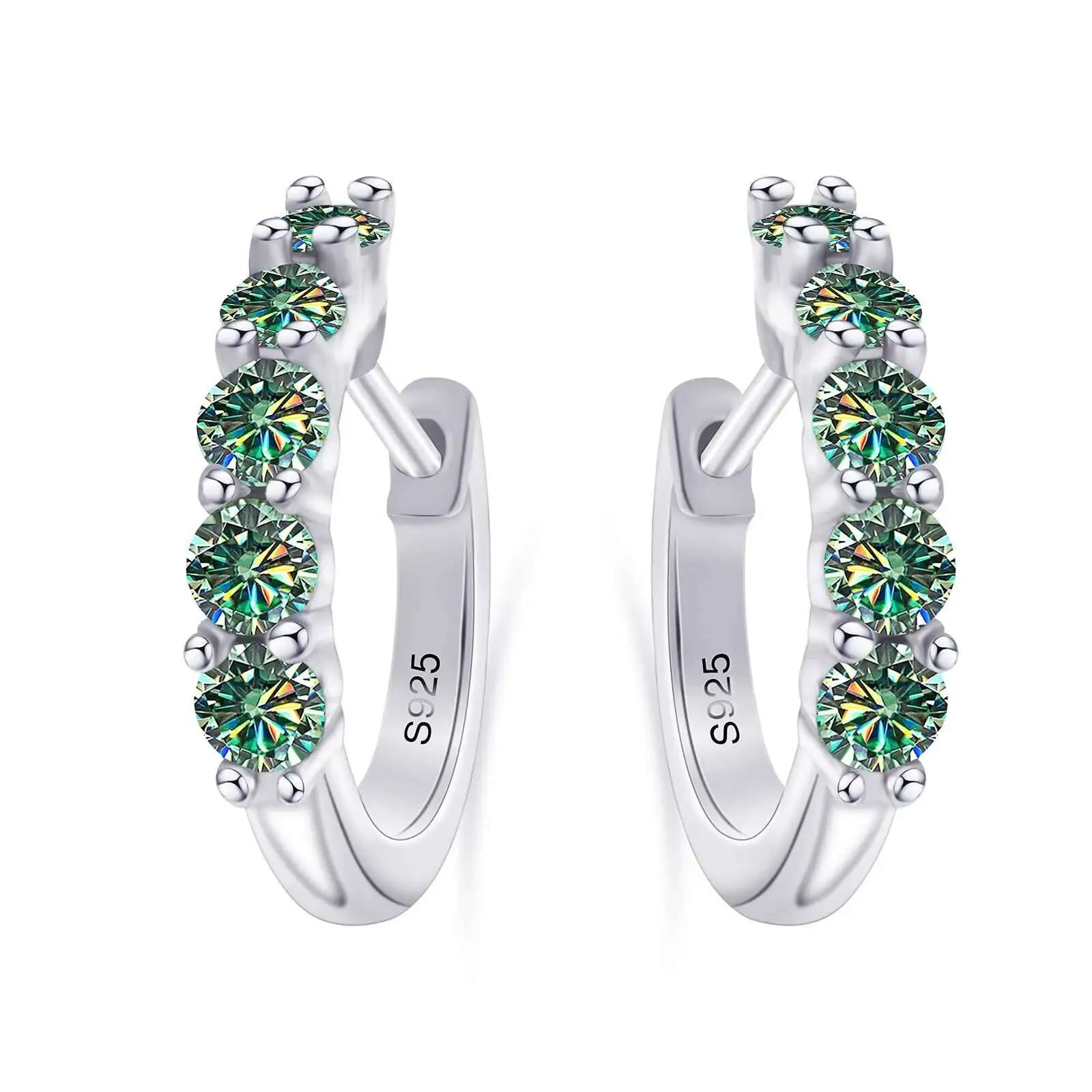 TY 3mm D Color Moissanite Earrings 925 Sterling Sliver Plated White Gold Hoop Earring For Women Wedding Party Fine Jewelry Gift