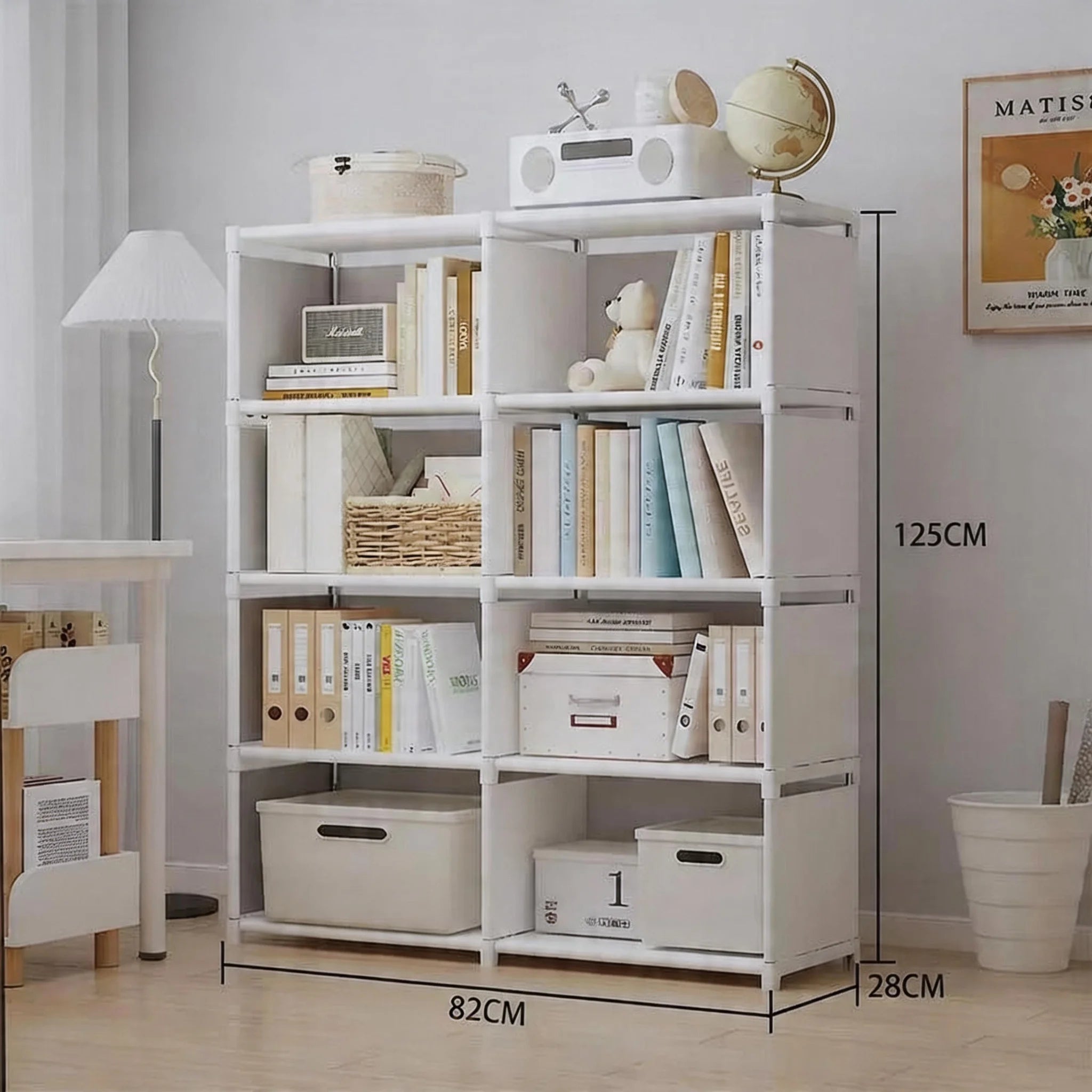Multi-functional Storage Shelf Easy Assembly Bookshelf Multi-Layer Bookcase Living Room Organizer Rack Sundries Toys Cabinet