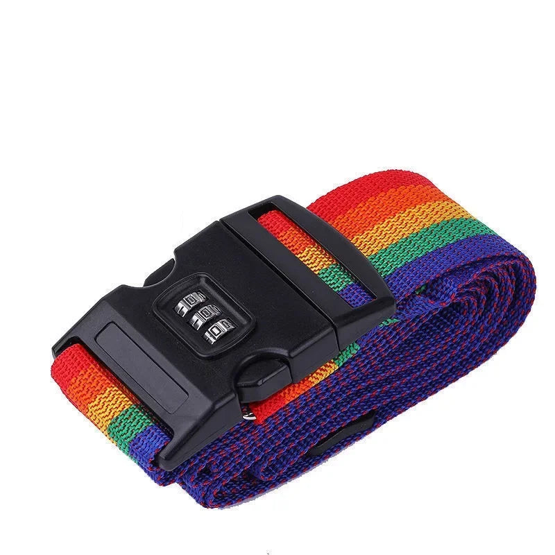 Adjustable Cipher Luggage Strap Travel Essential Accessories Suitcase Supplies Fixed Belt Password Strap for 18-34 Inch Suitcase