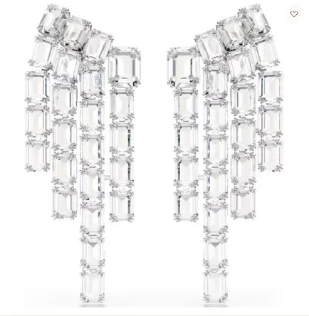 Original white crystal clip earrings, women's fashion trend earrings, jewelry accessories, birthday party gifts