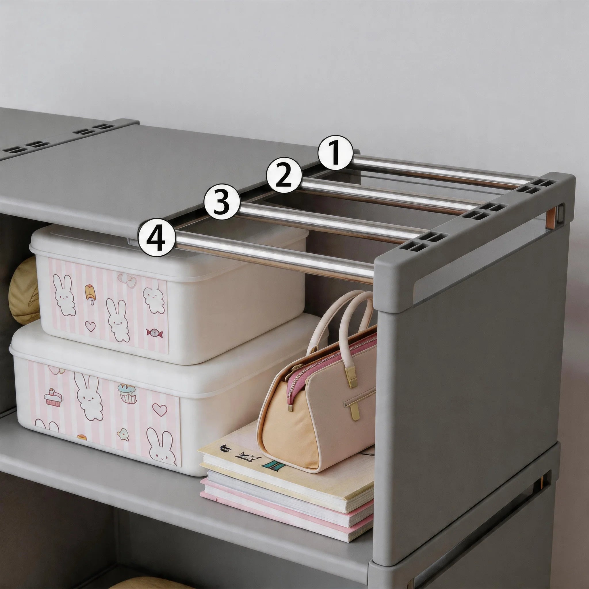 Multi-functional Storage Shelf Easy Assembly Bookshelf Multi-Layer Bookcase Living Room Organizer Rack Sundries Toys Cabinet