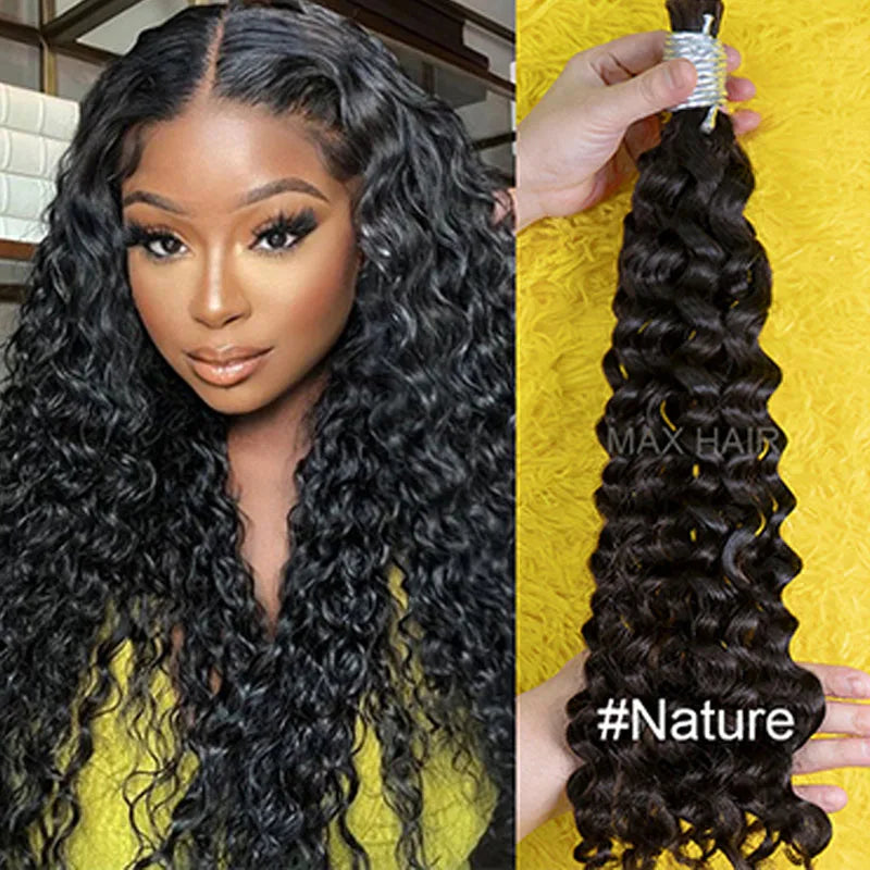 Cuticle Aligned Loose Deep Wave Bulk Human Hair For Braiding Unprocessed No Weft Raw Indian Bundles Human Hair Bulk Extensions