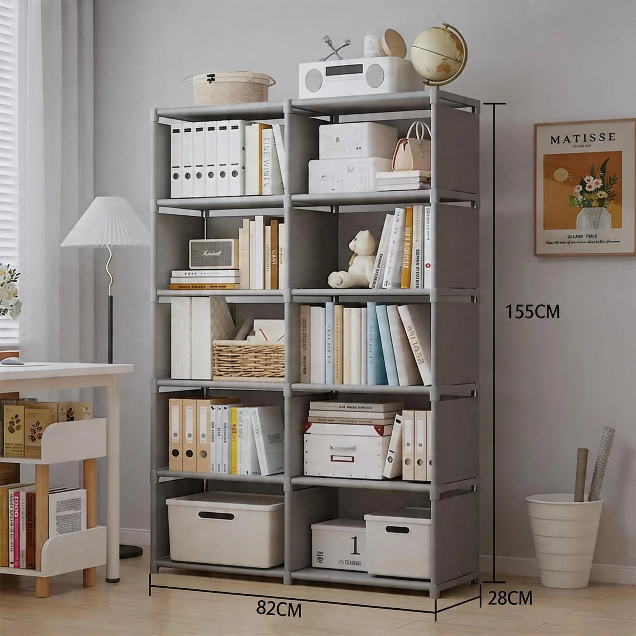 Multi-functional Storage Shelf Easy Assembly Bookshelf Multi-Layer Bookcase Living Room Organizer Rack Sundries Toys Cabinet