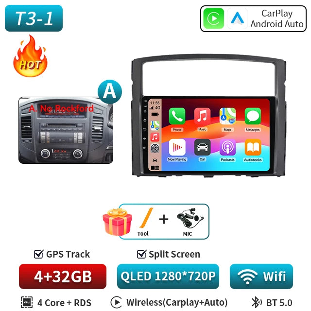 For Mitsubishi Pajero 4 2006-2014 Android Car Radio Automotive Multimedia Player GPS Navigation Carplay Touch Screen Auto Stereo