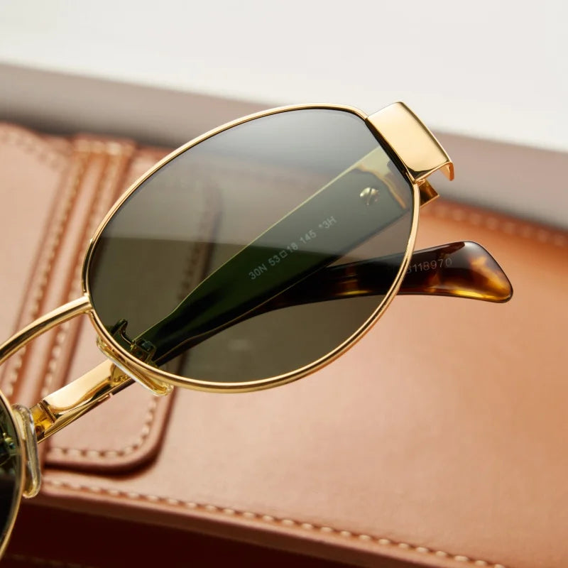 Hot Sale Women Round Sunglasses Brand Designer Metal Frame Shades Eyeware Girls Vintage Fashion Ladies Traveling Sun Glasses