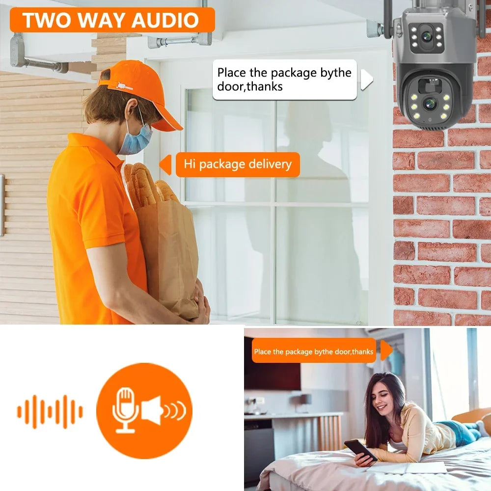4K 8MP Solar PTZ Camera WIFI Dual Lens Security CCTV Zoom Humanoid Tracking Record Outdoor Wireless Surveillance Cam 128 TF Card