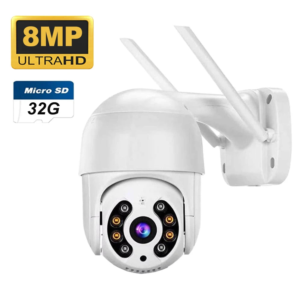 ICsee Outdoor Security Camera - 8MP 4K Wireless PTZ IP Cam with Color Night Vision & AI Auto Tracking, Home CCTV Surveillance